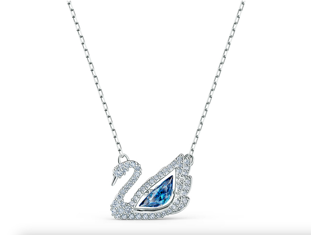 Swarovski Iconic Dancing Swan Pendant Necklace - New in Box - Rhodium Plated